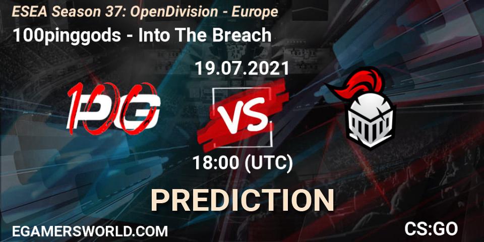 Pronósticos 100pinggods - Into The Breach. 19.07.2021 at 18:00. ESEA Season 37: Open Division - Europe - Counter-Strike (CS2)