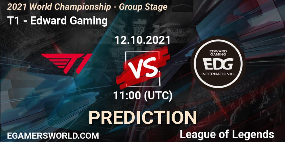 Pronósticos T1 - Edward Gaming. 12.10.2021 at 11:00. 2021 World Championship - Group Stage - LoL