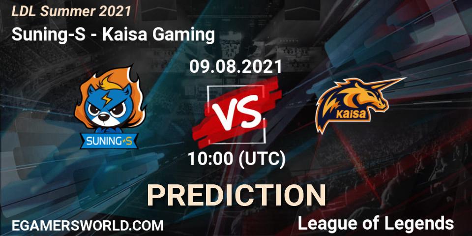 Pronósticos Suning-S - Kaisa Gaming. 09.08.21. LDL Summer 2021 - LoL