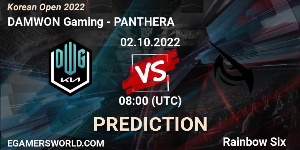 Pronósticos DAMWON Gaming - PANTHERA. 02.10.2022 at 08:00. Korean Open 2022 - Rainbow Six