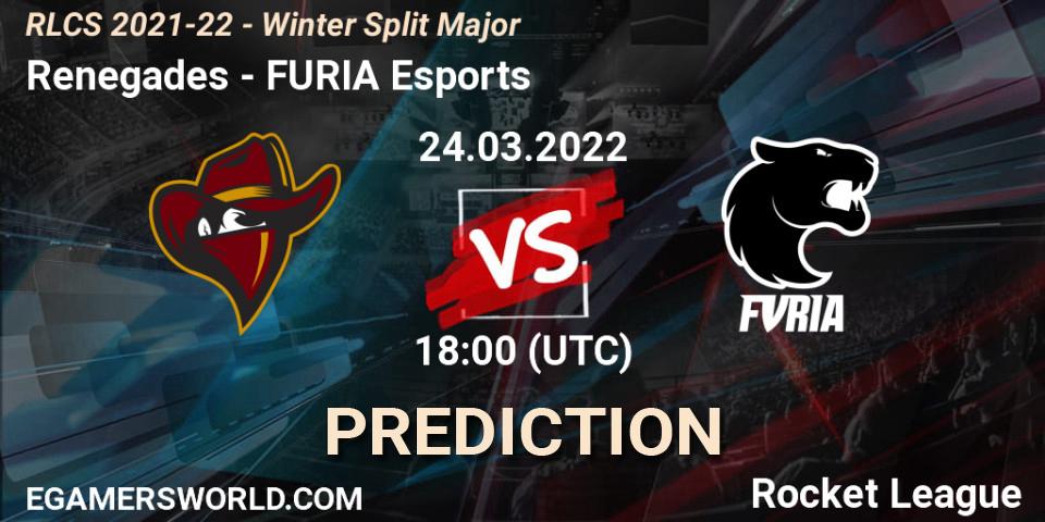 Pronósticos Renegades - FURIA Esports. 24.03.2022 at 20:00. RLCS 2021-22 - Winter Split Major - Rocket League