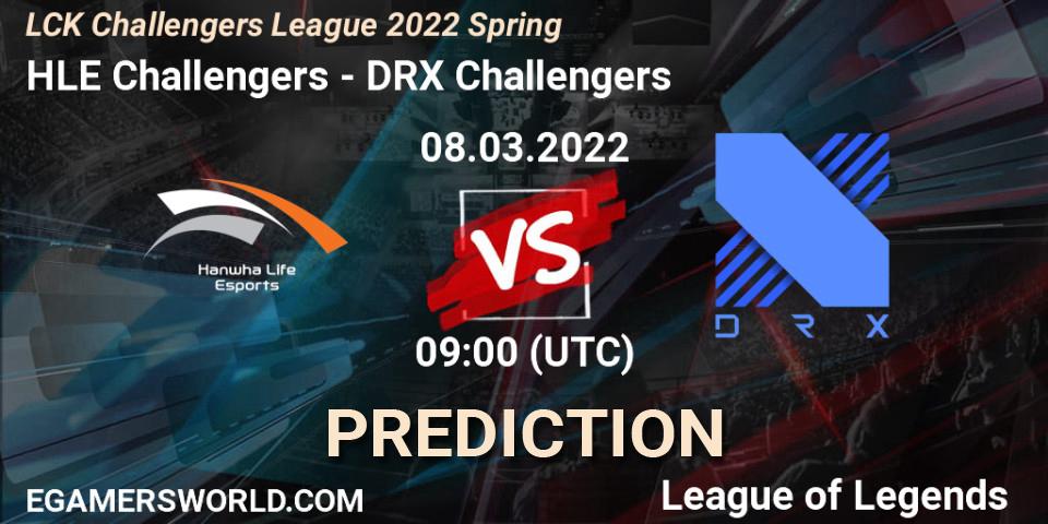 Pronósticos HLE Challengers - DRX Challengers. 08.03.2022 at 09:00. LCK Challengers League 2022 Spring - LoL