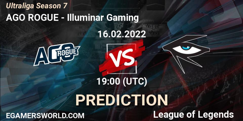 Pronósticos AGO ROGUE - Illuminar Gaming. 09.03.2022 at 19:20. Ultraliga Season 7 - LoL