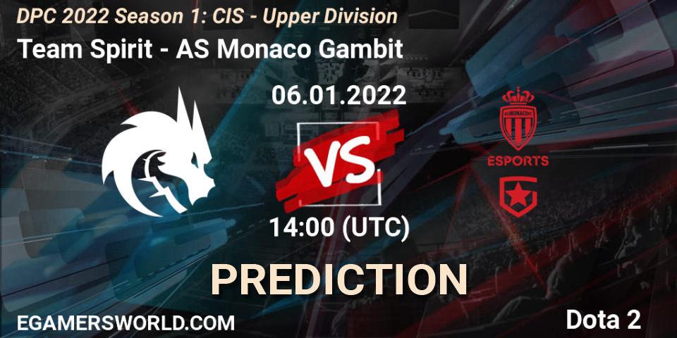 Pronósticos Team Spirit - AS Monaco Gambit. 06.01.22. DPC 2022 Season 1: CIS - Upper Division - Dota 2