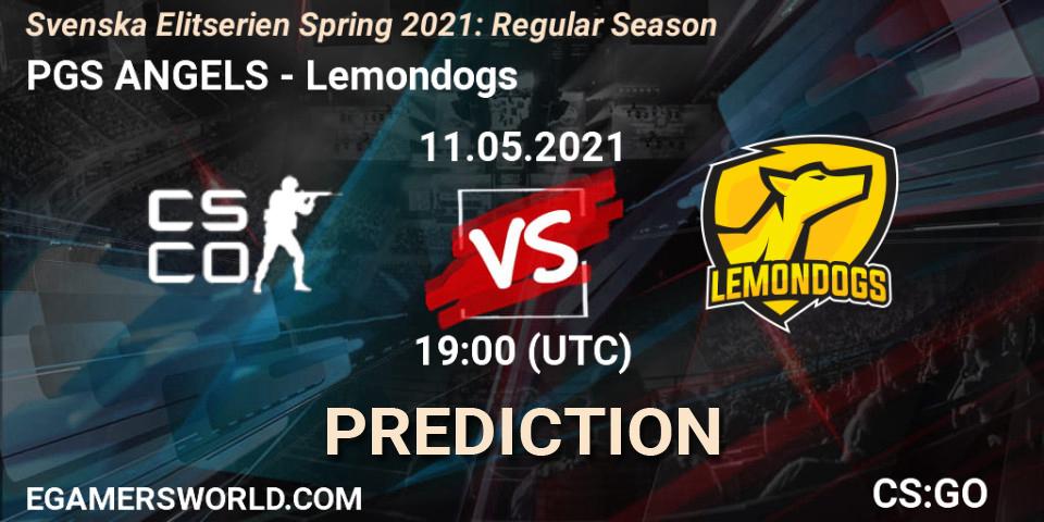 Pronósticos PGS ANGELS - Lemondogs. 11.05.2021 at 19:00. Svenska Elitserien Spring 2021: Regular Season - Counter-Strike (CS2)