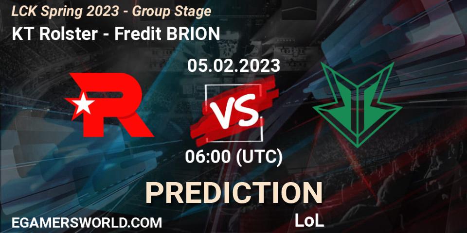 Pronósticos KT Rolster - Fredit BRION. 05.02.23. LCK Spring 2023 - Group Stage - LoL