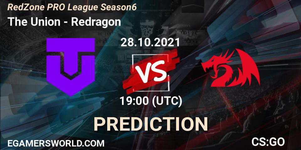 Pronósticos The Union - Redragon. 28.10.2021 at 20:00. RedZone PRO League Season 6 - Counter-Strike (CS2)