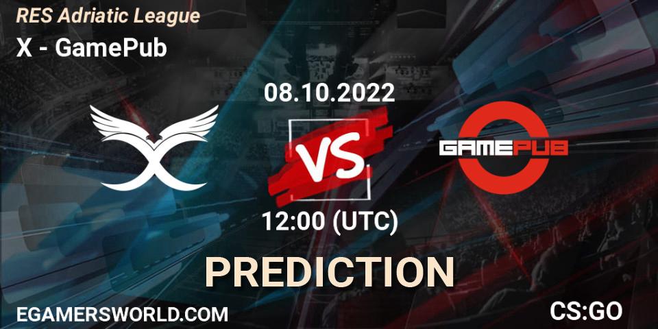 Pronósticos X - GamePub. 08.10.2022 at 12:00. RES Adriatic League - Counter-Strike (CS2)