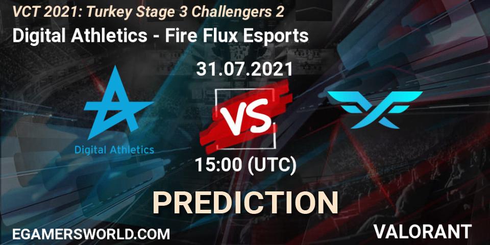 Pronósticos Digital Athletics - Fire Flux Esports. 31.07.2021 at 15:00. VCT 2021: Turkey Stage 3 Challengers 2 - VALORANT