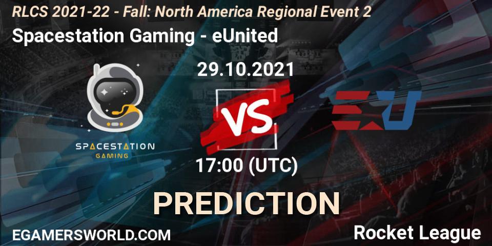 Pronósticos Spacestation Gaming - eUnited. 29.10.2021 at 17:00. RLCS 2021-22 - Fall: North America Regional Event 2 - Rocket League