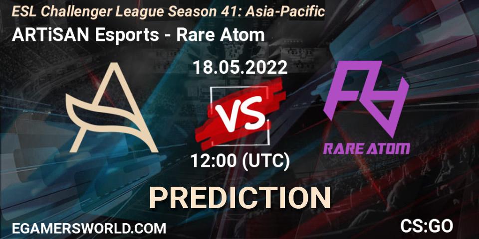 Pronósticos ARTiSAN Esports - Rare Atom. 18.05.2022 at 12:00. ESL Challenger League Season 41: Asia-Pacific - Counter-Strike (CS2)