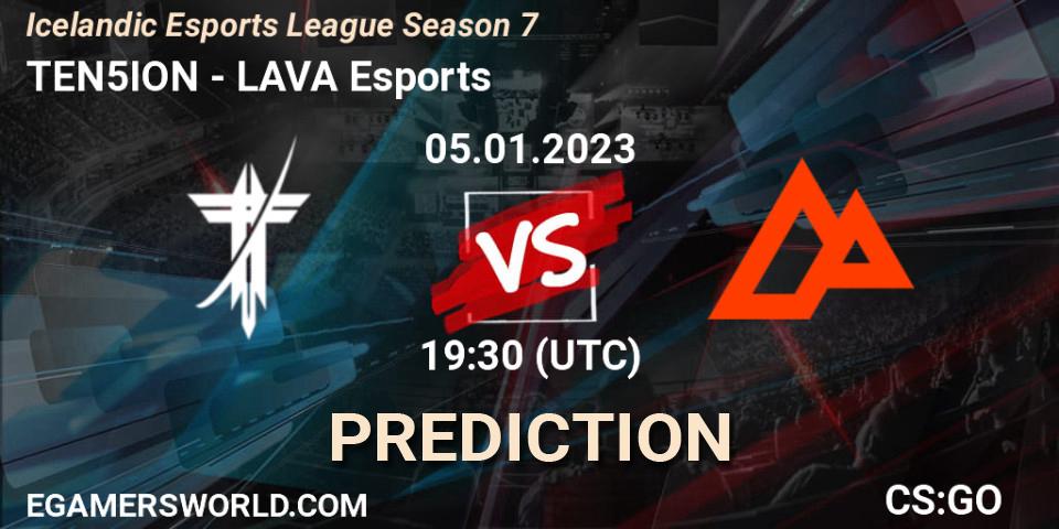 Pronósticos TEN5ION - LAVA Esports. 05.01.2023 at 19:30. Icelandic Esports League Season 7 - Counter-Strike (CS2)