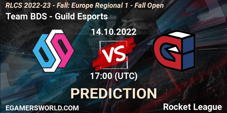Pronósticos Team BDS - Guild Esports. 14.10.2022 at 15:00. RLCS 2022-23 - Fall: Europe Regional 1 - Fall Open - Rocket League