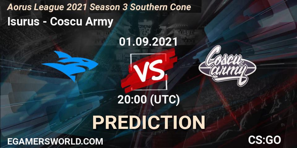 Pronósticos Isurus - Coscu Army. 01.09.2021 at 20:10. Aorus League 2021 Season 3 Southern Cone - Counter-Strike (CS2)