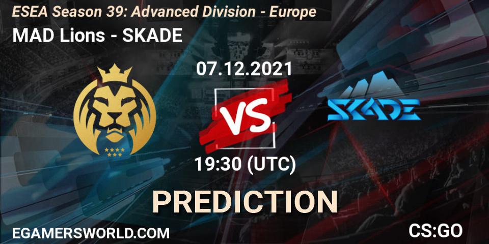 Pronósticos MAD Lions - SKADE. 07.12.2021 at 19:30. ESEA Season 39: Advanced Division - Europe - Counter-Strike (CS2)