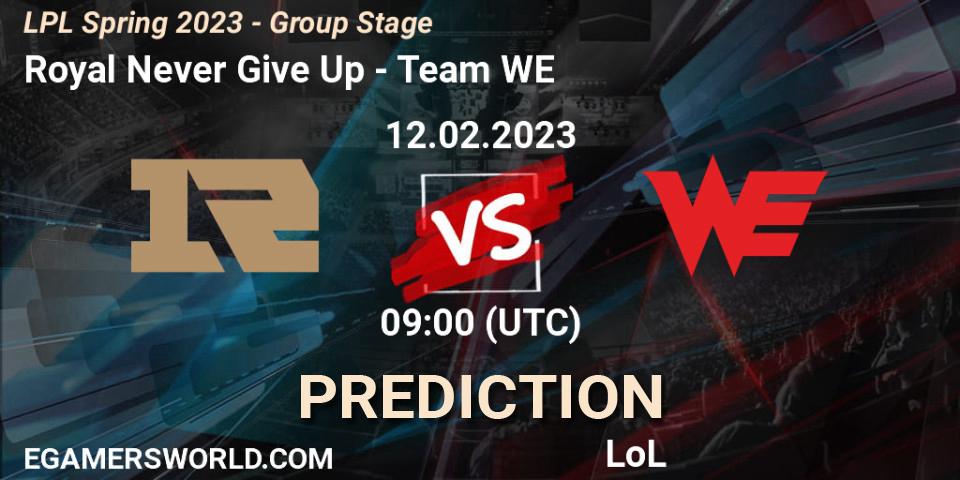Pronósticos Royal Never Give Up - Team WE. 12.02.23. LPL Spring 2023 - Group Stage - LoL