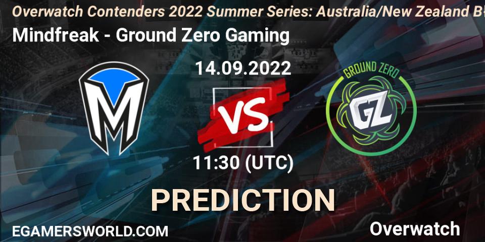Pronósticos Mindfreak - Ground Zero Gaming. 15.09.22. Overwatch Contenders 2022 Summer Series: Australia/New Zealand B-Sides - Overwatch