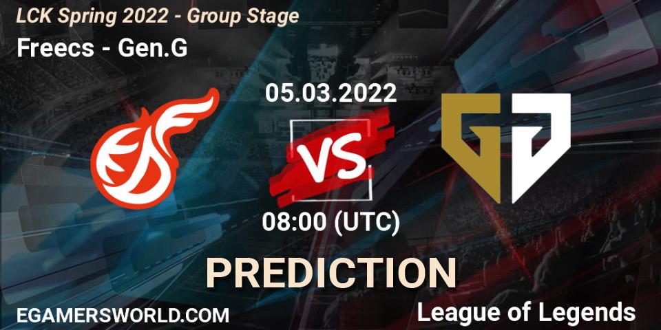 Pronósticos Freecs - Gen.G. 05.03.2022 at 08:00. LCK Spring 2022 - Group Stage - LoL