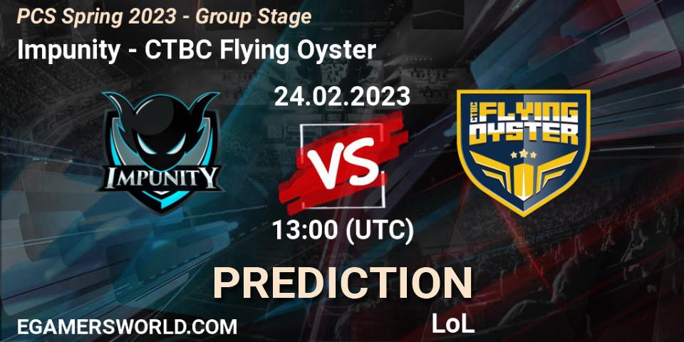 Pronósticos Impunity - CTBC Flying Oyster. 10.02.23. PCS Spring 2023 - Group Stage - LoL