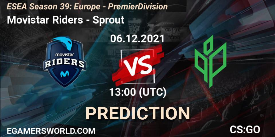 Pronósticos Movistar Riders - Sprout. 06.12.21. ESEA Season 39: Europe - Premier Division - CS2 (CS:GO)