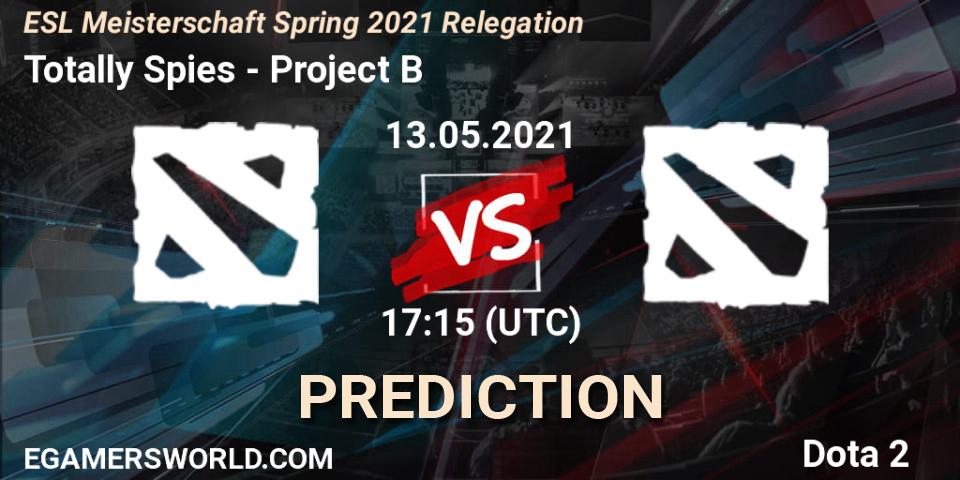 Pronósticos Totally Spies - Project B. 13.05.2021 at 17:16. ESL Meisterschaft Spring 2021 Relegation - Dota 2