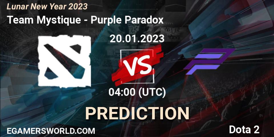 Pronósticos Team Mystique - Purple Paradox. 20.01.23. Lunar New Year 2023 - Dota 2