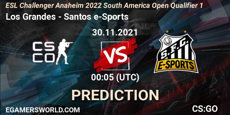 Pronósticos Los Grandes - Santos e-Sports. 30.11.21. ESL Challenger Anaheim 2022 South America Open Qualifier 1 - CS2 (CS:GO)