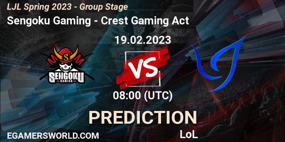 Pronósticos Sengoku Gaming - Crest Gaming Act. 19.02.23. LJL Spring 2023 - Group Stage - LoL
