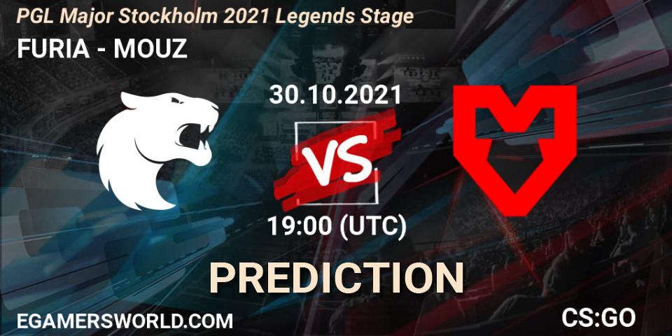 Pronósticos FURIA - MOUZ. 30.10.2021 at 19:45. PGL Major Stockholm 2021 Legends Stage - Counter-Strike (CS2)