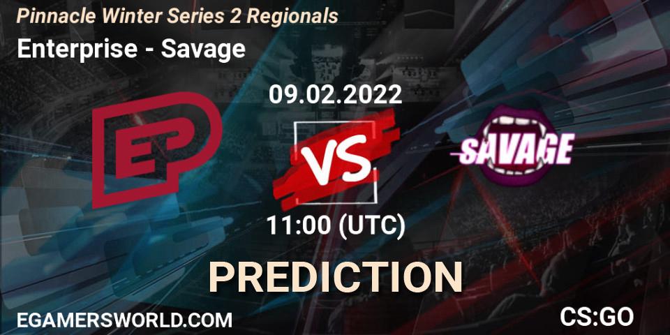 Pronósticos Enterprise - Savage. 09.02.2022 at 11:55. Pinnacle Winter Series 2 Regionals - Counter-Strike (CS2)
