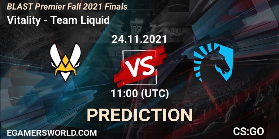 Pronósticos Vitality - Team Liquid. 24.11.21. BLAST Premier Fall 2021 Finals - CS2 (CS:GO)