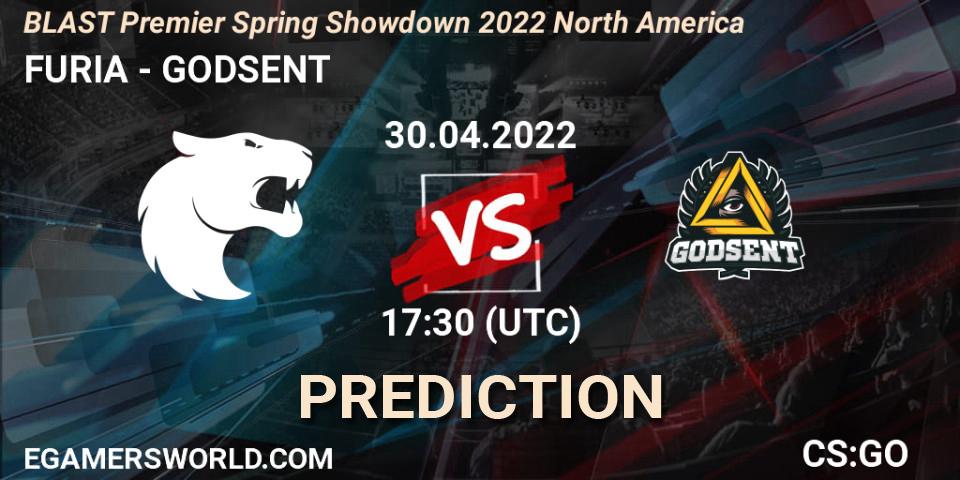 Pronósticos FURIA - GODSENT. 30.04.2022 at 16:55. BLAST Premier Spring Showdown 2022 North America - Counter-Strike (CS2)