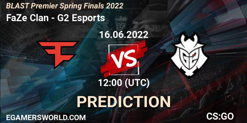 Pronósticos FaZe Clan - G2 Esports. 16.06.2022 at 12:15. BLAST Premier Spring Finals 2022 - Counter-Strike (CS2)
