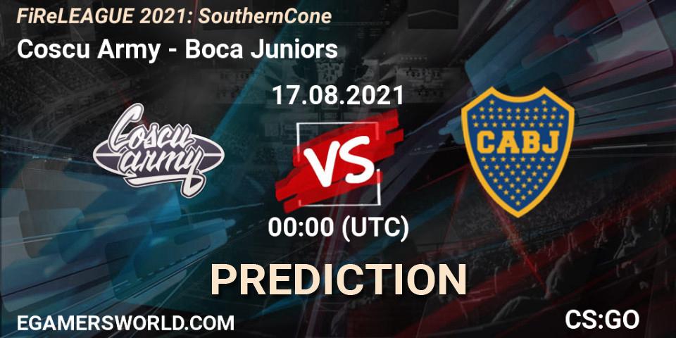 Pronósticos Coscu Army - Boca Juniors. 16.08.2021 at 23:25. FiReLEAGUE 2021: Southern Cone - Counter-Strike (CS2)