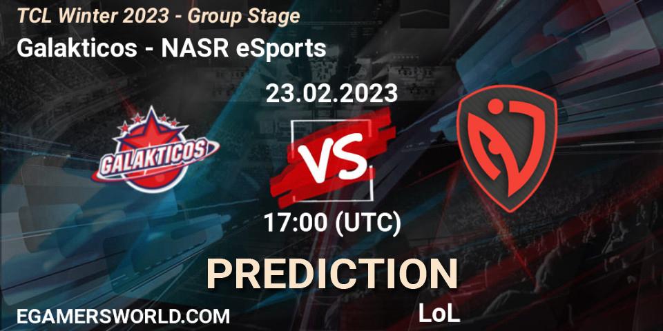 Pronósticos Galakticos - NASR eSports. 05.03.2023 at 17:00. TCL Winter 2023 - Group Stage - LoL