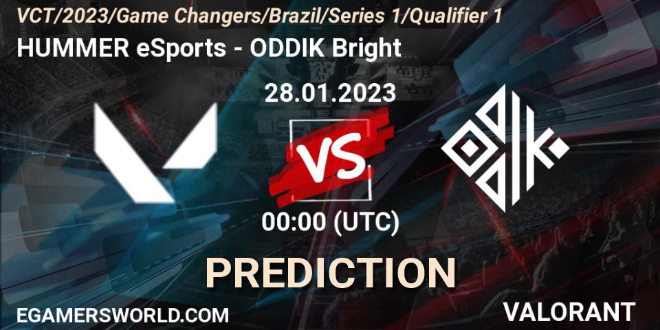 Pronósticos HUMMER Esports - ODDIK Bright. 28.01.23. VCT 2023: Game Changers Brazil Series 1 - Qualifier 1 - VALORANT