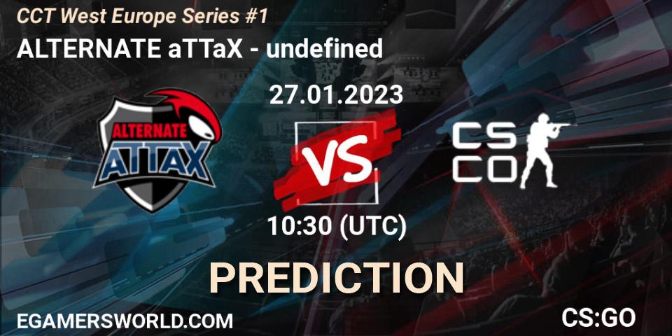 Pronósticos ALTERNATE aTTaX - undefined. 27.01.2023 at 10:30. CCT West Europe Series #1: Closed Qualifier - Counter-Strike (CS2)