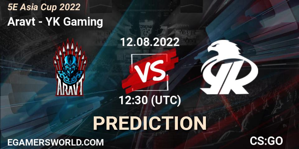 Pronósticos Aravt - YK Gaming. 12.08.2022 at 12:30. 5E Asia Cup 2022 - Counter-Strike (CS2)
