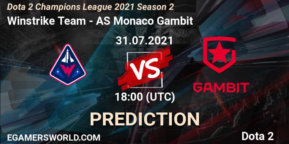 Pronósticos Winstrike Team - AS Monaco Gambit. 22.07.21. Dota 2 Champions League 2021 Season 2 - Dota 2