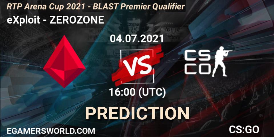 Pronósticos eXploit - ZEROZONE. 04.07.2021 at 15:00. RTP Arena Cup 2021 - BLAST Premier Qualifier - Counter-Strike (CS2)