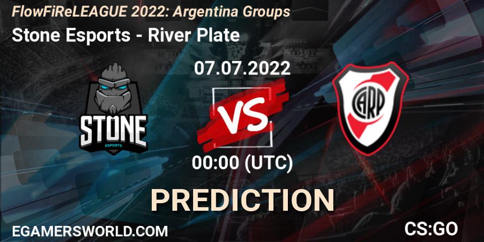 Pronósticos Stone Esports - River Plate. 06.07.2022 at 23:40. FlowFiReLEAGUE 2022: Argentina Groups - Counter-Strike (CS2)