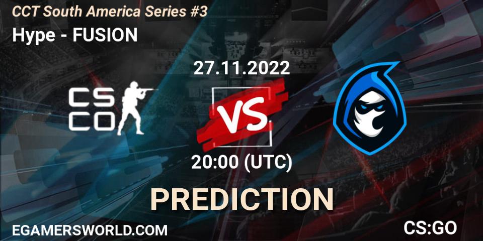 Pronósticos Hype - FUSION. 27.11.2022 at 20:00. CCT South America Series #3 - Counter-Strike (CS2)