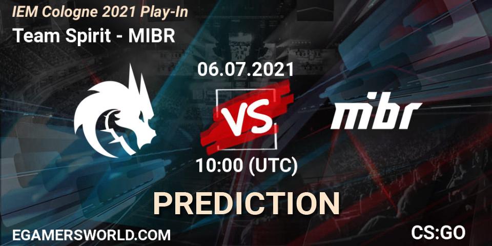 Pronósticos Team Spirit - MIBR. 06.07.2021 at 10:00. IEM Cologne 2021 Play-In - Counter-Strike (CS2)