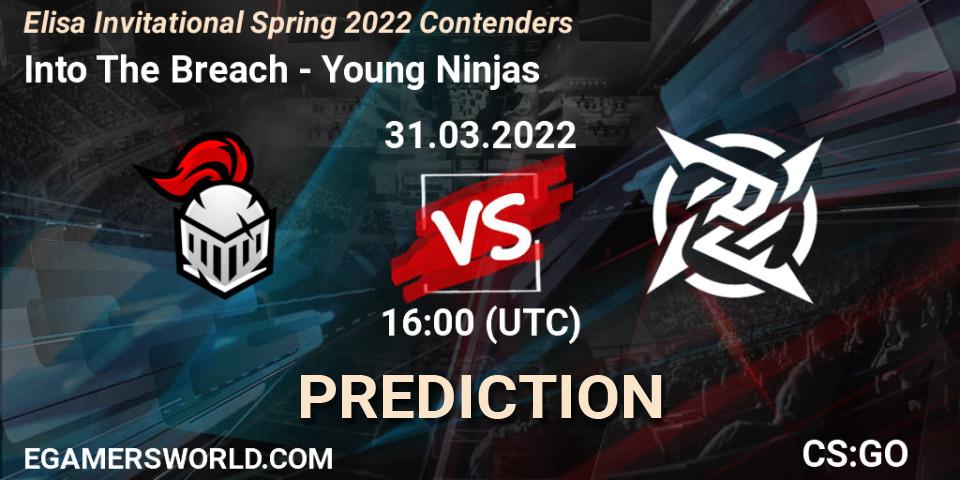 Pronósticos Into The Breach - Young Ninjas. 31.03.2022 at 15:15. Elisa Invitational Spring 2022 Contenders - Counter-Strike (CS2)