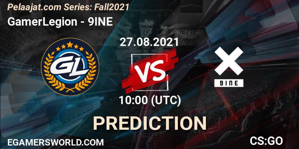 Pronósticos GamerLegion - 9INE. 27.08.2021 at 10:30. Pelaajat.com Series: Fall 2021 - Counter-Strike (CS2)