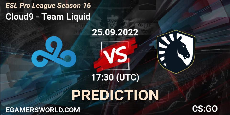 Pronósticos Cloud9 - Team Liquid. 25.09.22. ESL Pro League Season 16 - CS2 (CS:GO)