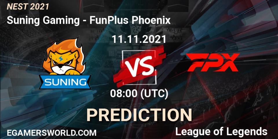Pronósticos Suning Gaming - FunPlus Phoenix. 11.11.21. NEST 2021 - LoL