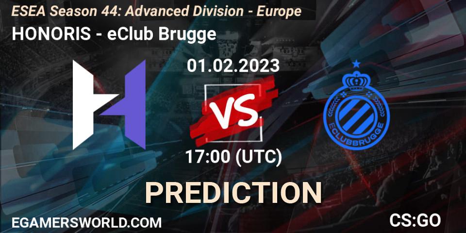 Pronósticos HONORIS - eClub Brugge. 01.02.23. ESEA Season 44: Advanced Division - Europe - CS2 (CS:GO)
