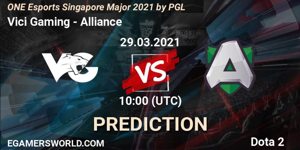 Pronósticos Vici Gaming - Alliance. 29.03.21. ONE Esports Singapore Major 2021 - Dota 2