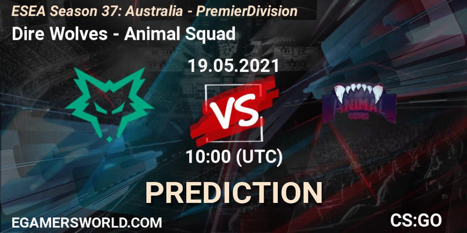 Pronósticos Dire Wolves - Animal Squad. 19.05.2021 at 10:00. ESEA Season 37: Australia - Premier Division - Counter-Strike (CS2)